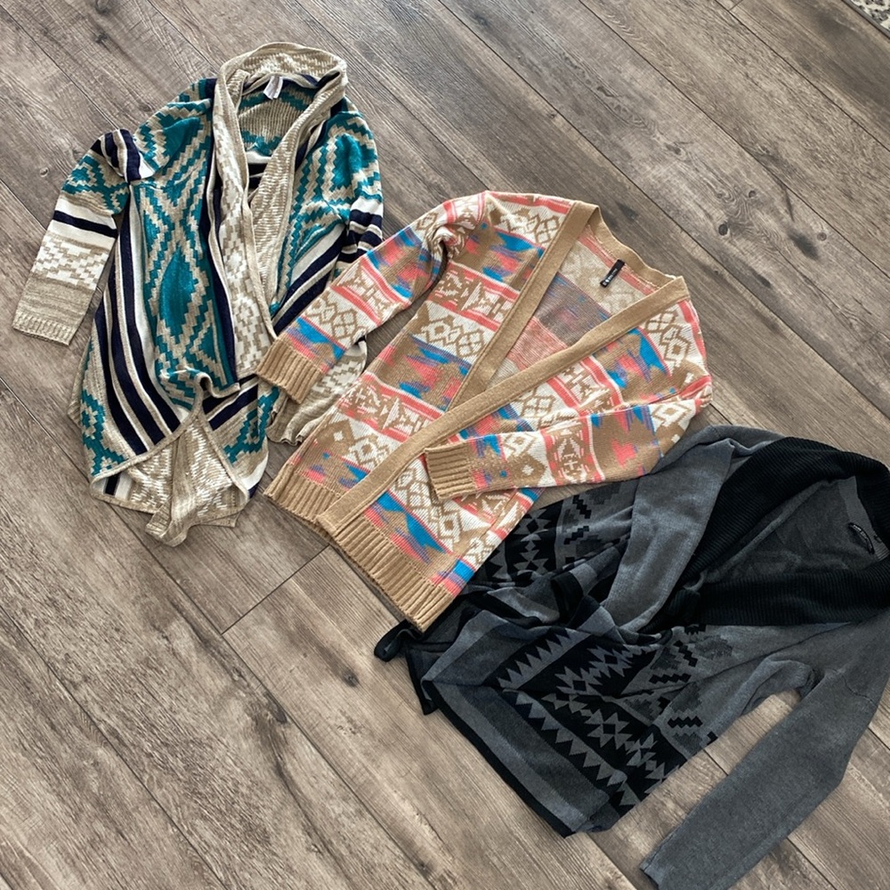 Trendy Patterned Cardigans Set- see description!